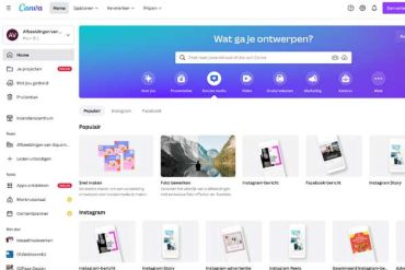 Sjablonen in Canva